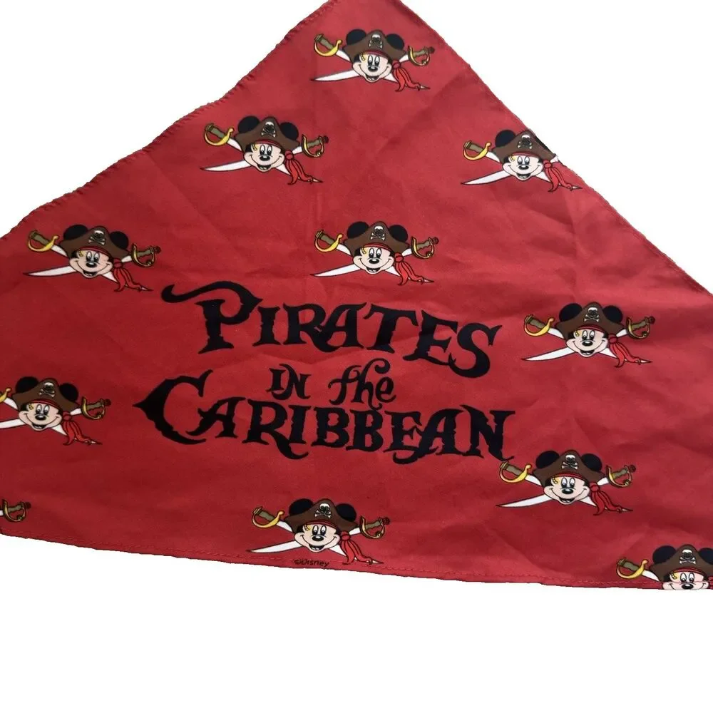 Walt DISNEY Pirates In The Caribbean MICKEY MOUSE Red Bandana Triangle Scarf DCL